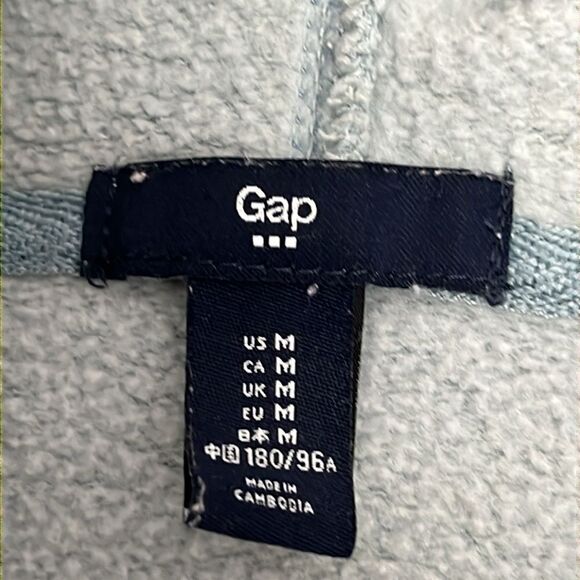 GAP Hoodie Applique Embroidered Letters New England Sky Color Unisex - Picture 8 of 10